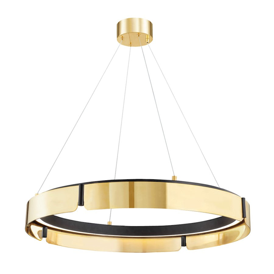 Hudson Valley Tribeca Medium Led Chandelier, Aged Brass/Black - 2933-AGB-BK