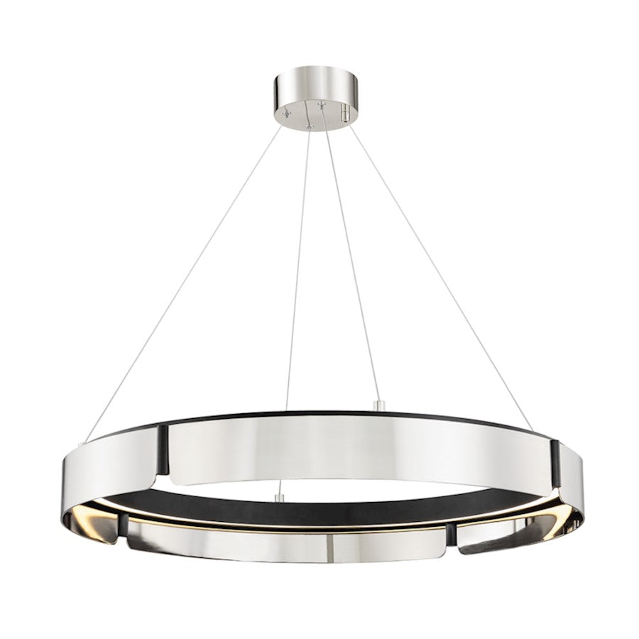 Hudson Valley Tribeca Medium Led Chandelier, Burnished Nickel/Black - 2933-BN-BK