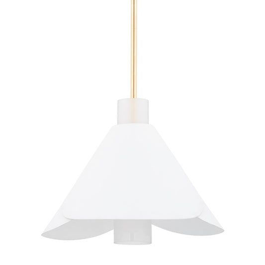 Hudson Valley Dawson 1 Light Pendant, Gold Leaf/White Plaster - 3018-GL-WP