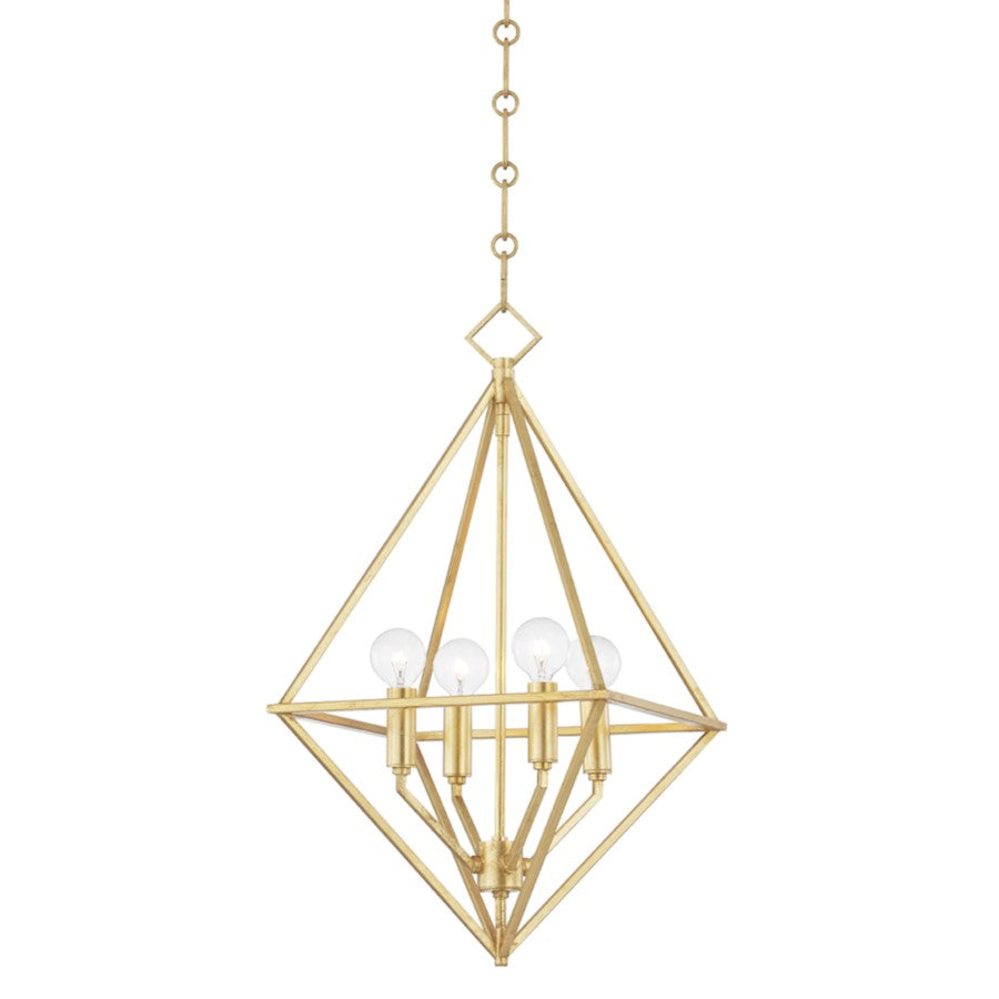 Hudson Valley Haines 4 Light Small Pendant, Gold Leaf - 3117-GL