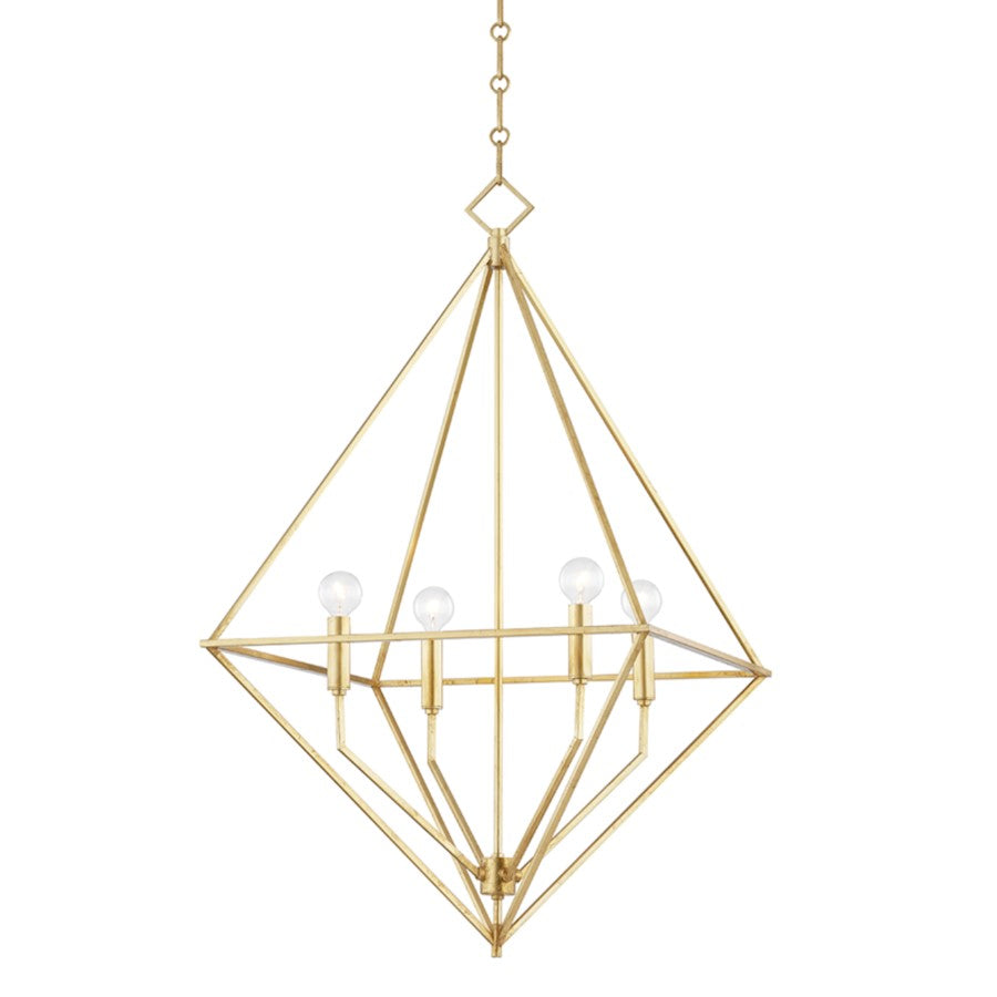 Hudson Valley Haines 4 Light Medium Pendant, Gold Leaf - 3129-GL