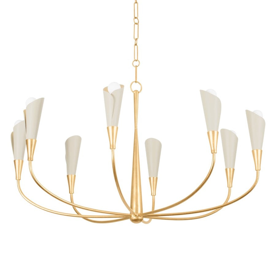 Hudson Valley Montrose 8 Light Chandelier, Gold Leaf/Sand - 3158-VGL-SSD