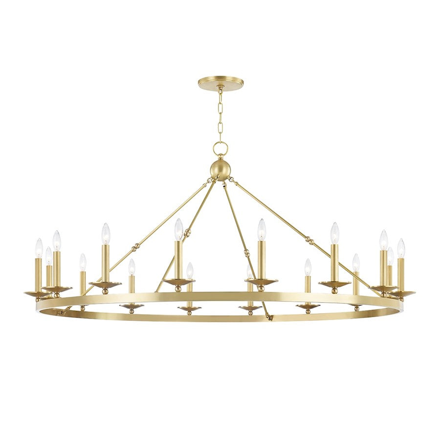 Hudson Valley Allendale 16-Light Chandelier, Aged Brass - 3216-AGB