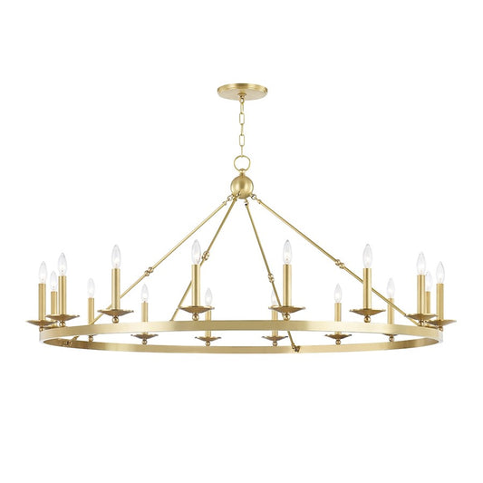 Hudson Valley Allendale 16-Light Chandelier, Aged Brass - 3216-AGB