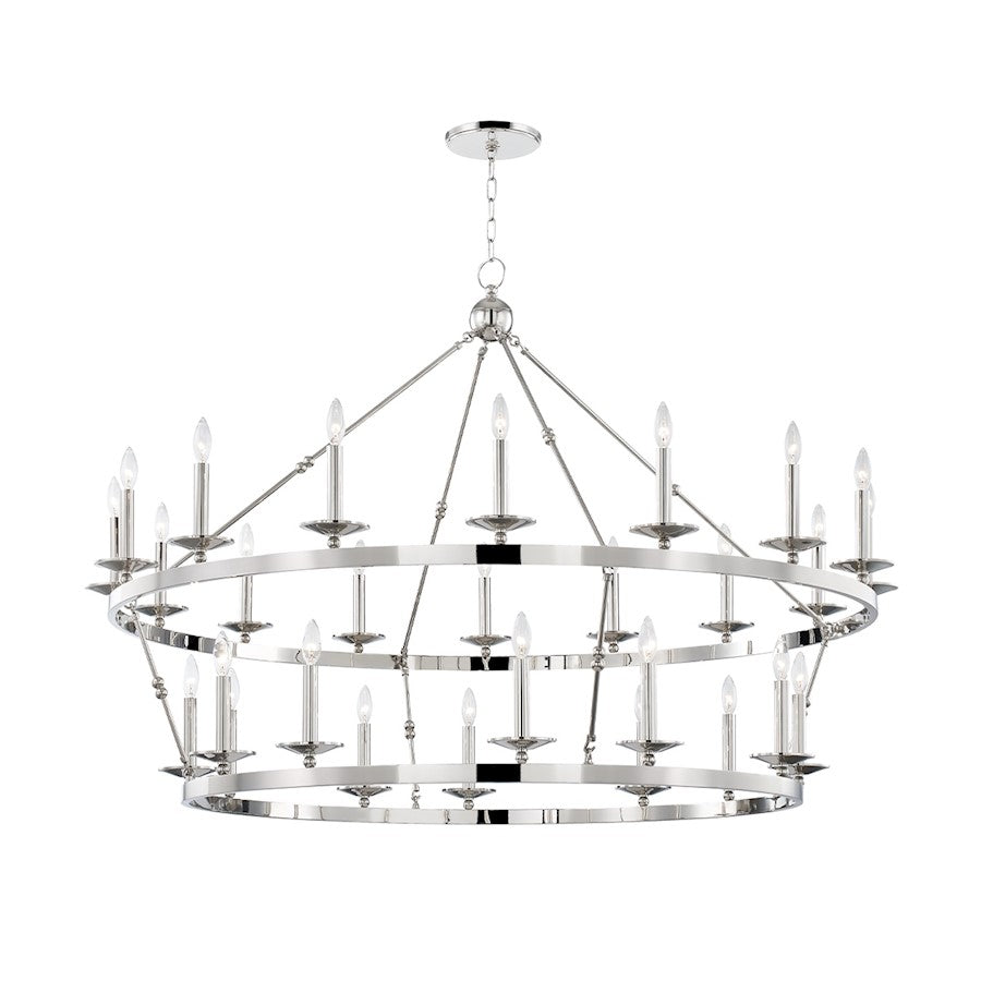 Hudson Valley Allendale 28-Light Chandelier, Polished Nickel - 3228-PN