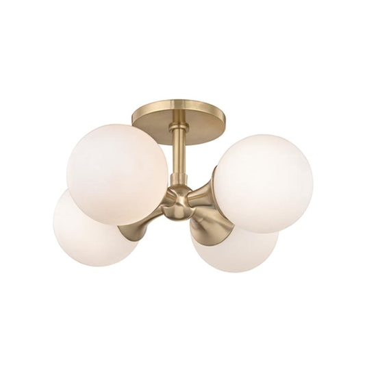 Astoria 4 Light Wall Sconce, Aged Brass