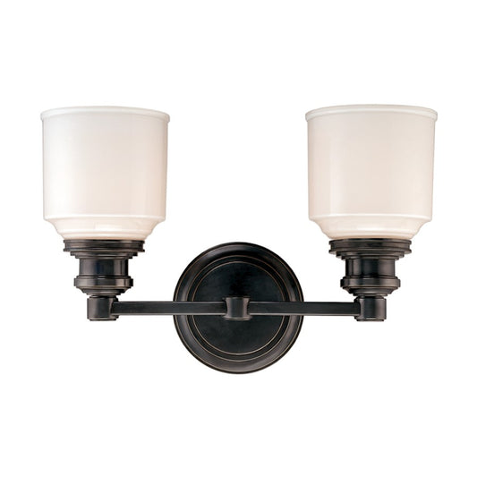 Hudson Valley Windham 2 Light Bath/Vanity, Old Bronze/Opal Glossy - 3402-OB