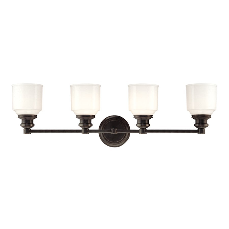 Hudson Valley Windham 4 Light Bath/Vanity, Old Bronze/Opal Glossy - 3404-OB