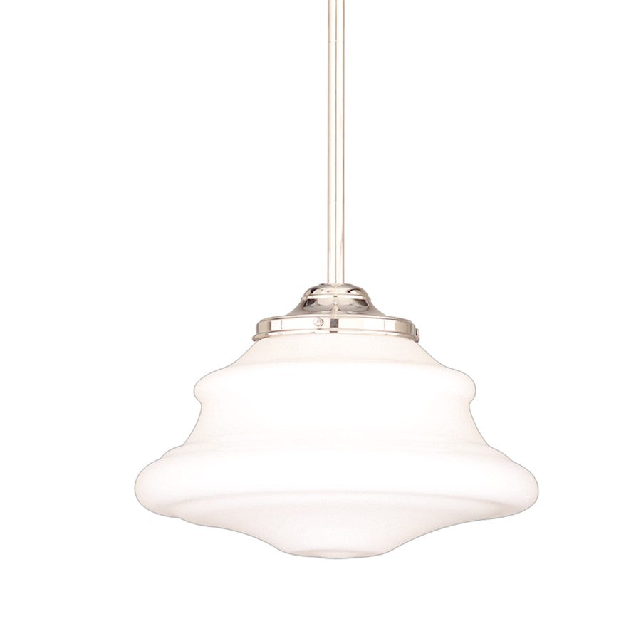 Hudson Valley Petersburg 1 Light Pendant, Polished Nickel/Opal Glossy - 3409-PN