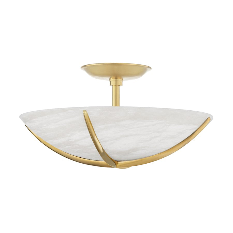 Hudson Valley Wheatley 4 Light Semi Flush, Aged Brass - 3516-AGB