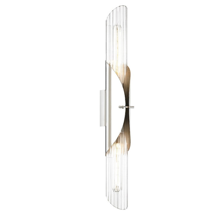 Hudson Valley Lefferts 2 Light Wall Sconce, Nickel/Clear Glass - 3526-PN