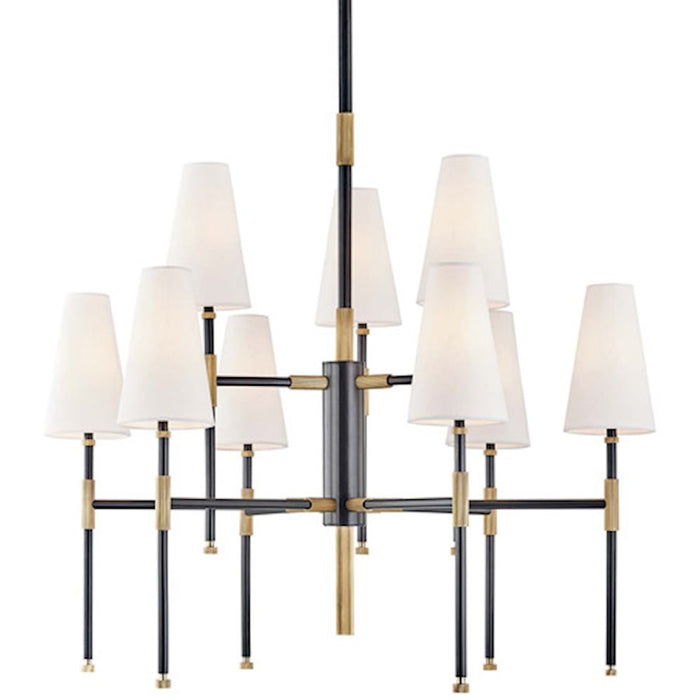 Hudson Valley Bowery 9 Light Chandelier, Aged Old Bronze - 3734-AOB