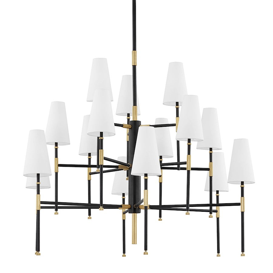 Hudson Lighting Bowery 15 Light Chandelier, Aged Old Bronze/White - 3748-AOB