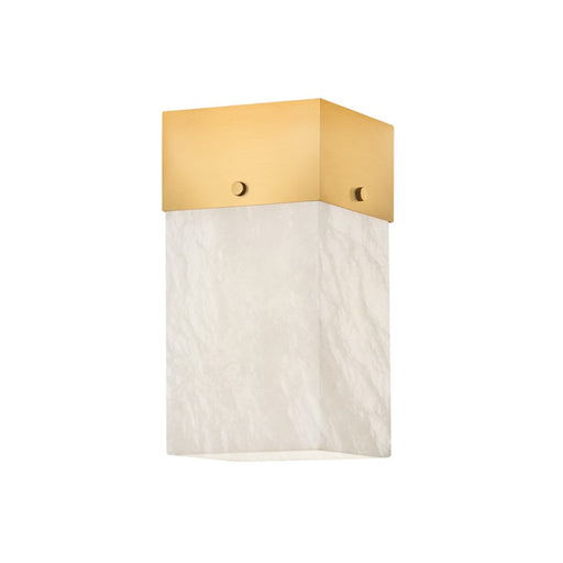 Hudson Valley Times Square 1 Light Wall Sconce, Aged Brass/White - 3800-AGB