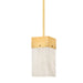 Hudson Valley Times Square 1 Light 12" Pendant, Aged Brass/White - 3806-AGB