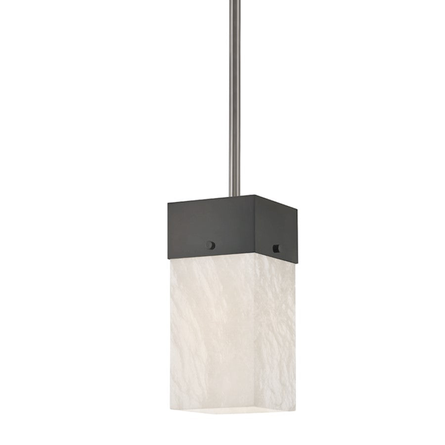 Hudson Valley Times Square 1 Light 12" Pendant, Black Nickel/White - 3806-BLNK