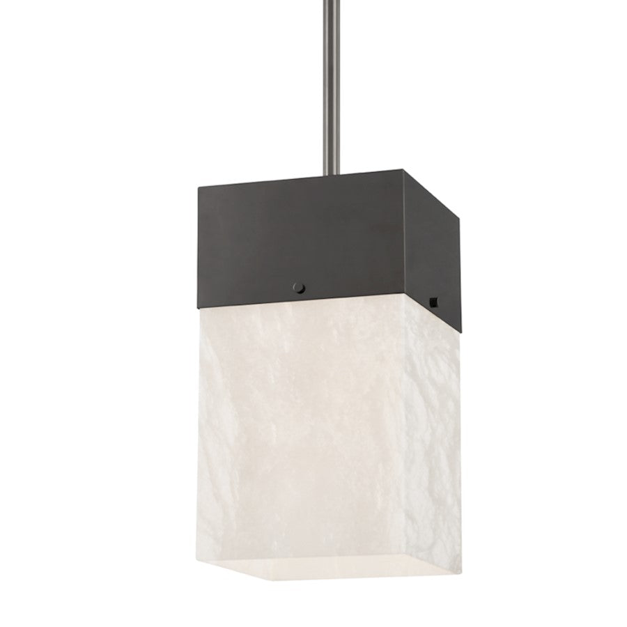 Hudson Valley Times Square 1 Light 14" Pendant, Black Nickel/White - 3810-BLNK