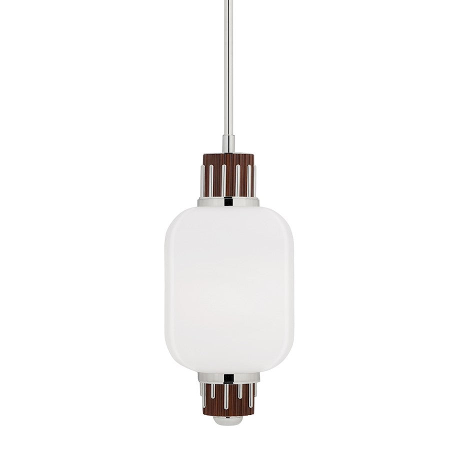 Hudson Valley Peekskill 1 Light 24" Pendant, Nickel/White Glass - 3811-PN