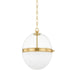 Hudson Valley Donnell 1 Light 15" Pendant, Aged Brass - 3815-AGB