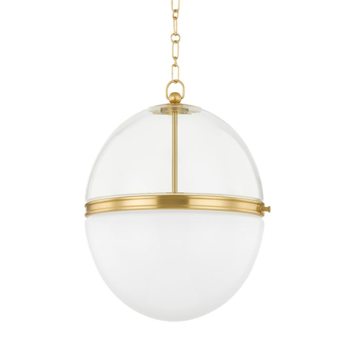 Hudson Valley Donnell 1 Light 21" Pendant, Aged Brass - 3821-AGB