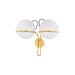 Hudson Valley Hingham 2 Light Wall Sconce, Aged Brass/Cloud - 3917-AGB