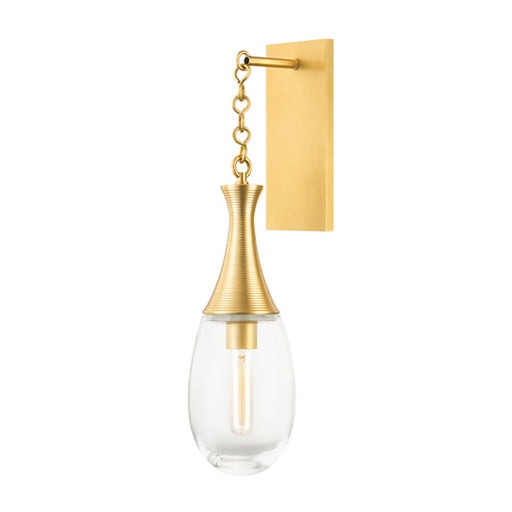 Hudson Valley Southold 1 Light Wall Sconce, Aged Brass/Clear - 3931-AGB