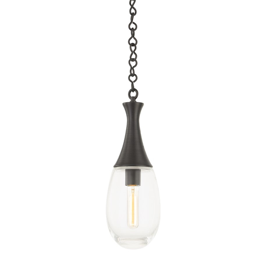 Hudson Valley Southold 1 Light 16" Pendant, Black Brass/Clear - 3936-BBR