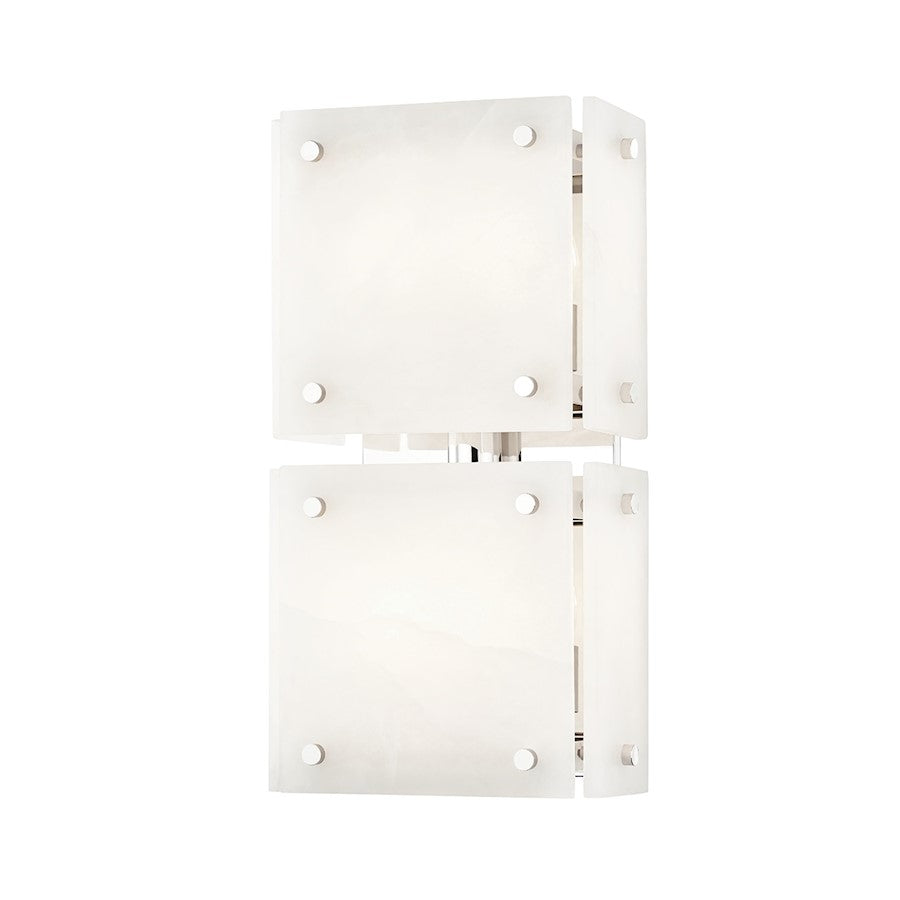 Hudson Valley Paladino 4 Light Wall Sconce, Nickel/Alabaster Shade - 4004-PN