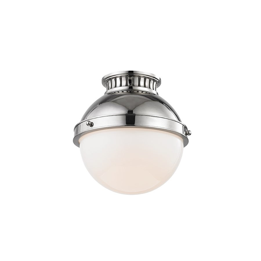 Hudson Valley Latham 1 Light 9" Flush Mount, Polished Nickel - 4009-PN