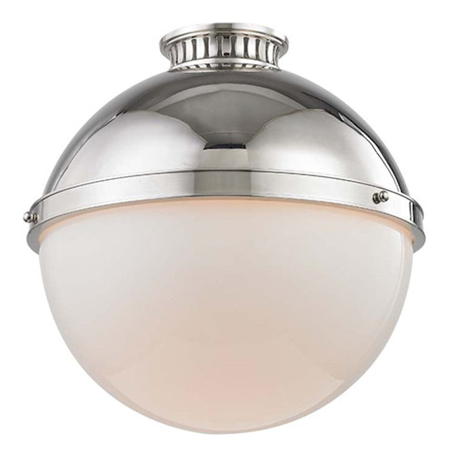 Hudson Valley Latham 1 Light 14" Flush Mount, Polished Nickel - 4015-PN