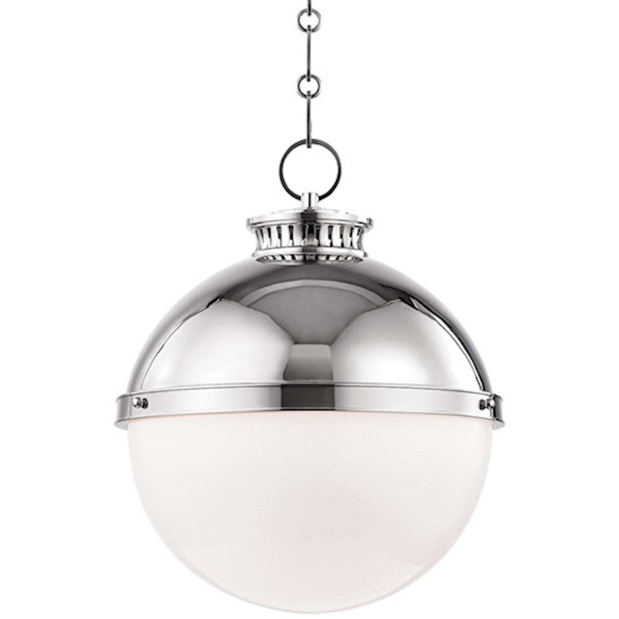 Hudson Valley Latham 1 Light 17" Pendant, Polished Nickel - 4025-PN