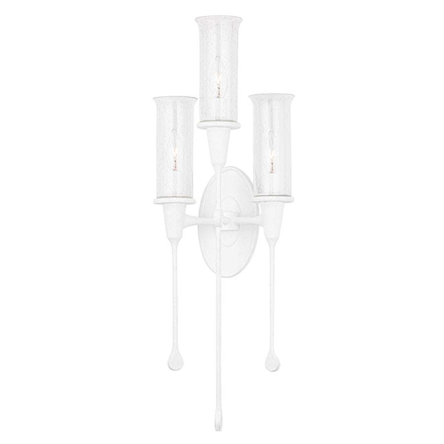 Hudson Valley Chisel 3 Light Wall Sconce, White Plaster - 4103-WP