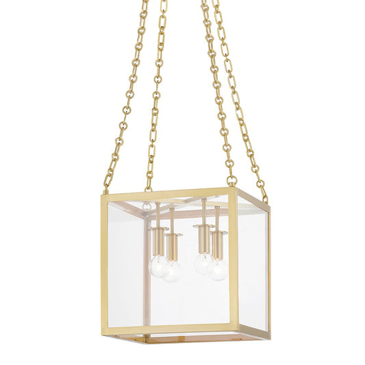 Hudson Lighting Catskill 4 Light Small Pendant, Aged Brass - 4113-AGB