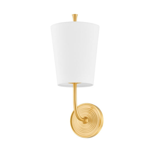 Hudson Valley Gladstone 1 Light Wall Sconce, Aged Brass/White - 4116-AGB