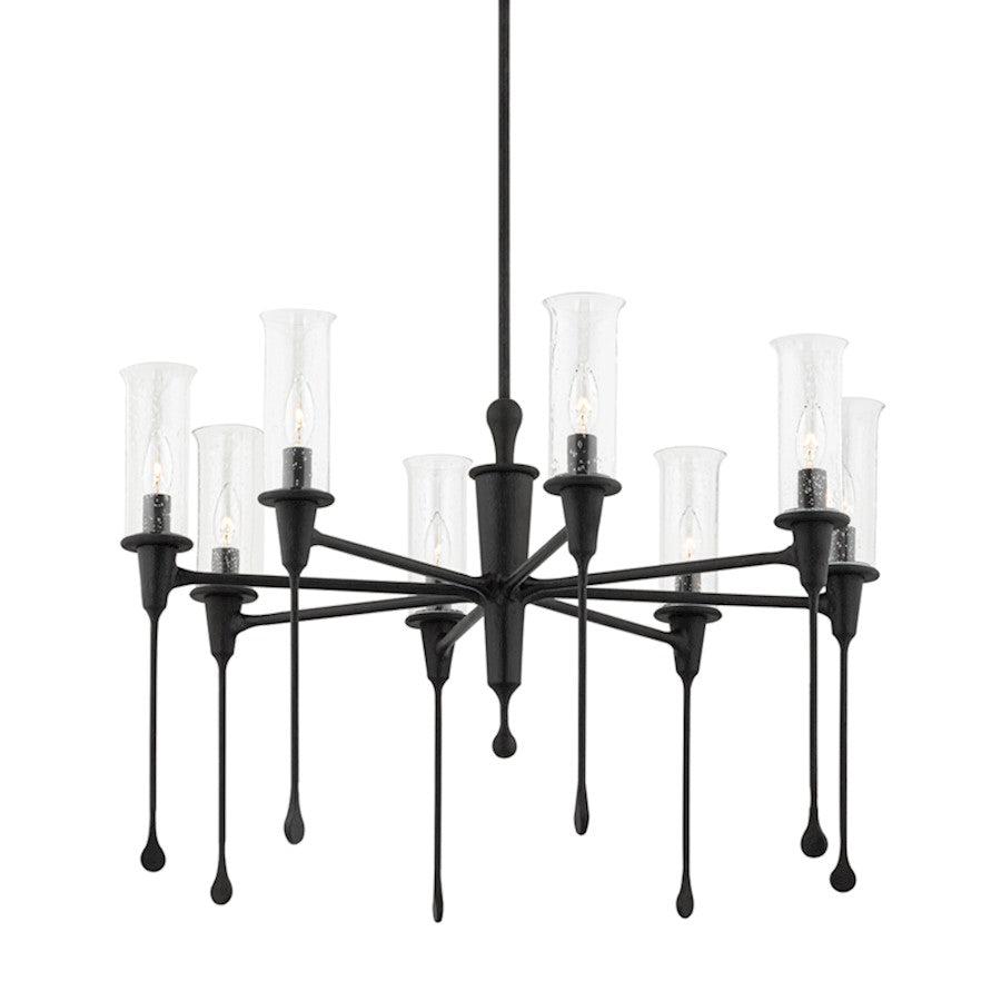 Hudson Valley Chisel 8 Light Chandelier, Black Iron - 4131-BI