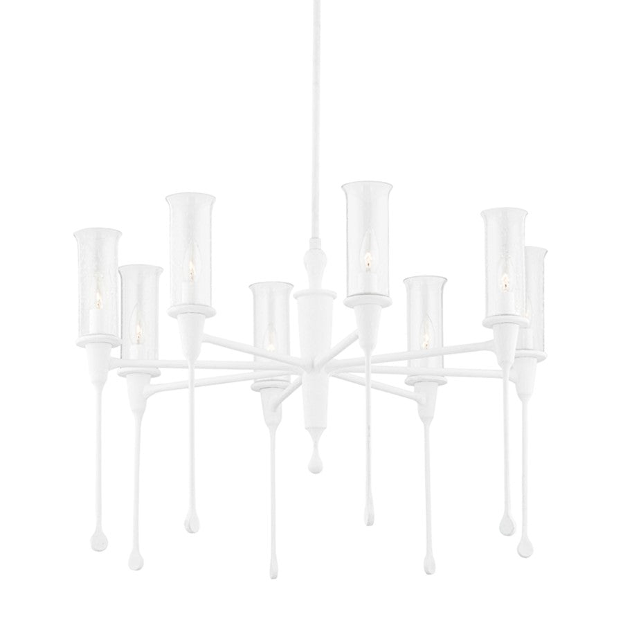 Hudson Valley Chisel 8 Light Chandelier, White Plaster - 4131-WP