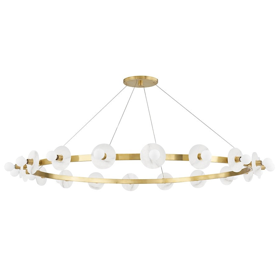 Hudson Valley Austen 18 Light Chandelier, Aged Brass/White - 4258-AGB