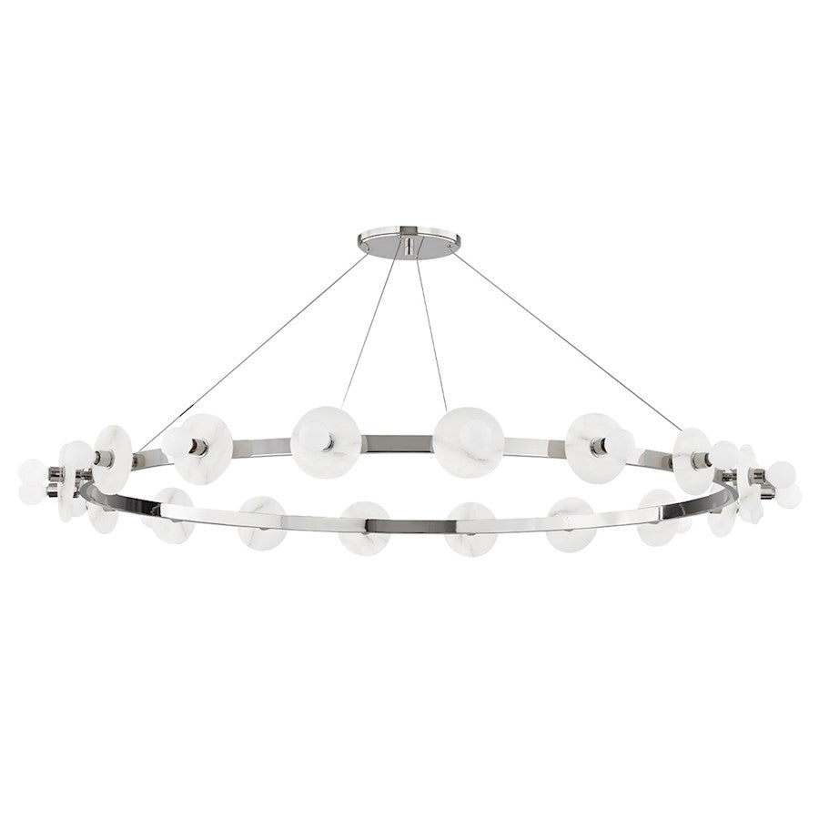 Hudson Valley Austen 18 Light Chandelier, Polished Nickel/White - 4258-PN