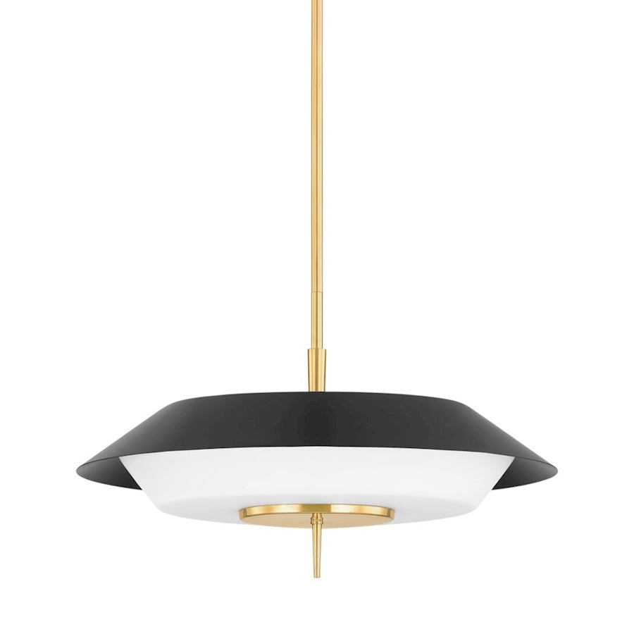 Hudson Valley Westport 4Lt Pendant, Aged Brass/Black/Opal Matte - 4304-AGB-SBK