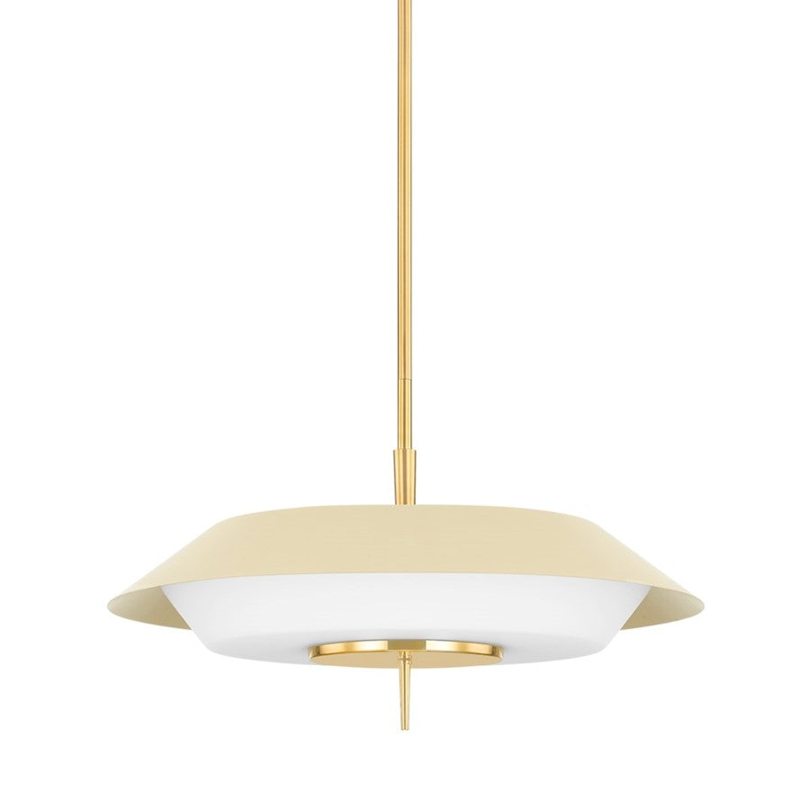 Hudson Valley Westport 4Lt Pendant, Aged Brass/Sand/Opal Matte - 4304-AGB-SSD