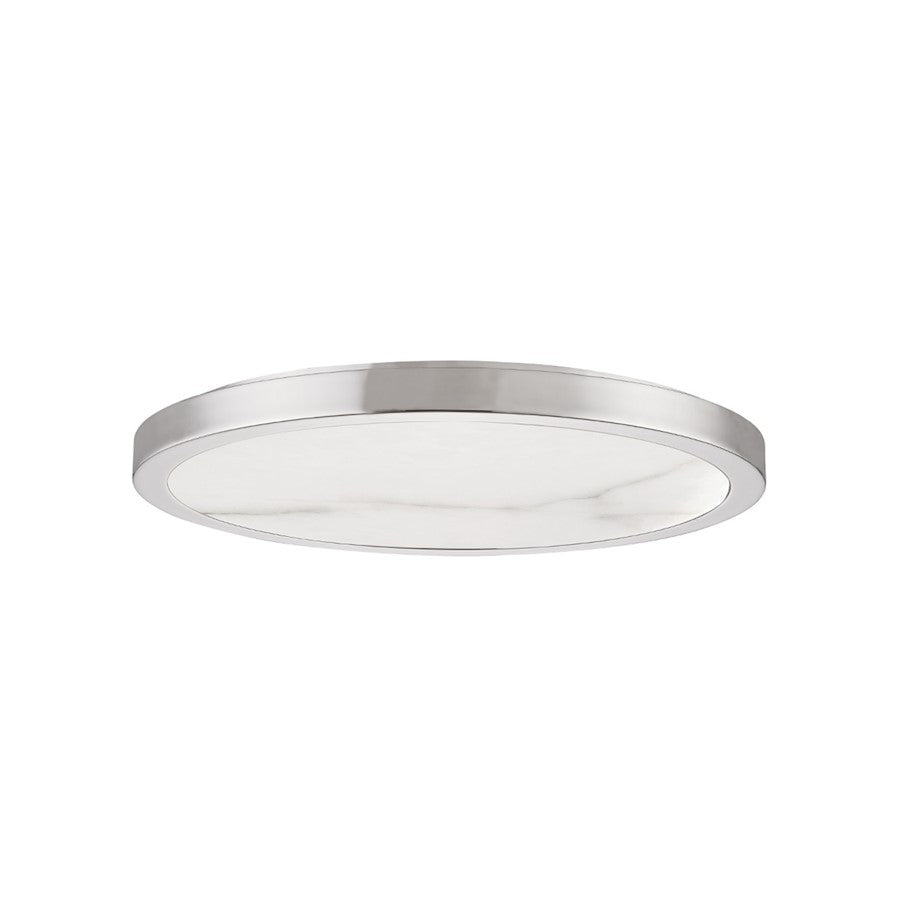 Hudson Valley Woodhaven 18" LED Flush Mount, Polished Nickel/White - 4318-PN