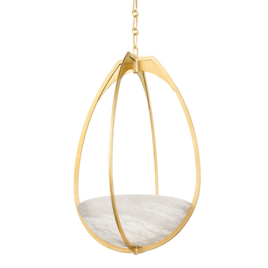 Hudson Valley Lloyd 1 Light 31" Pendant, Aged Brass/White - 4319-AGB