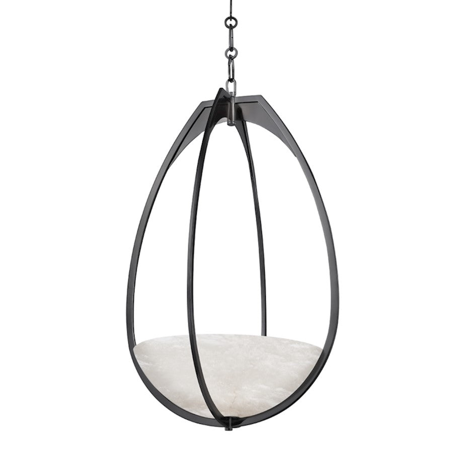 Hudson Valley Lloyd 1 Light 31" Pendant, Black Nickel/White - 4319-BLNK