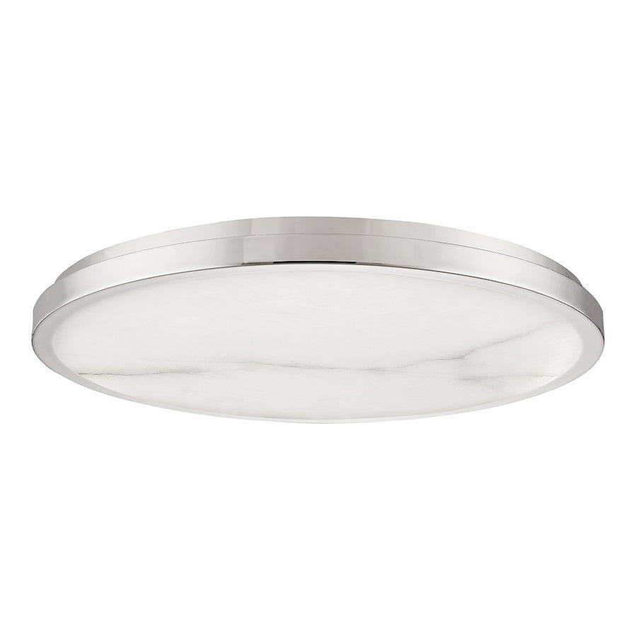 Hudson Valley Woodhaven 24" LED Flush Mount, Polished Nickel/White - 4324-PN