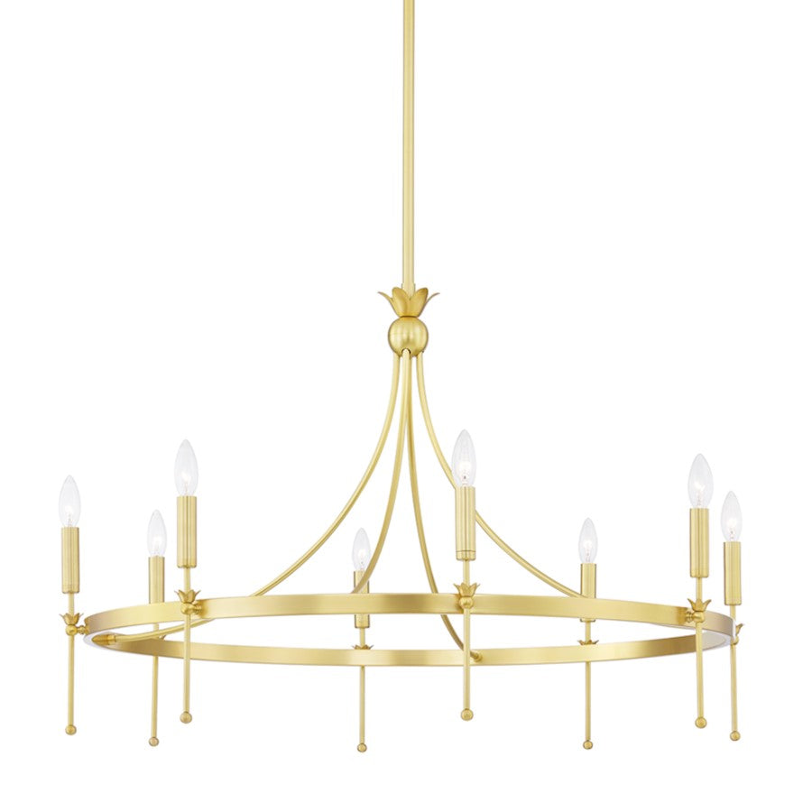 Hudson Valley Gates 8 Light Chandelier, Aged Brass - 4338-AGB