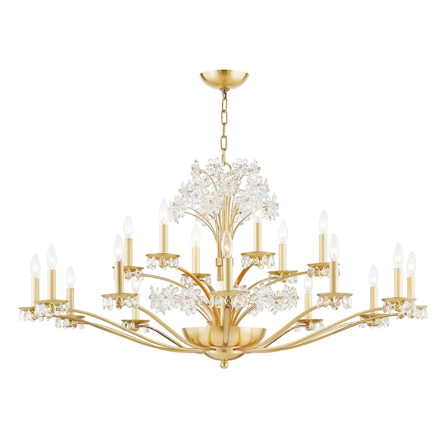 Hudson Valley Beaumont 20 Light Chandelier, Aged Brass/Clear Glass - 4452-AGB