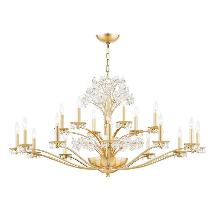 Hudson Valley Beaumont 20 Light Chandelier, Aged Brass/Clear Glass - 4452-AGB