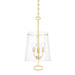 Hudson Valley James 3 Light Pendant, Aged Brass/Clear - 4711-AGB