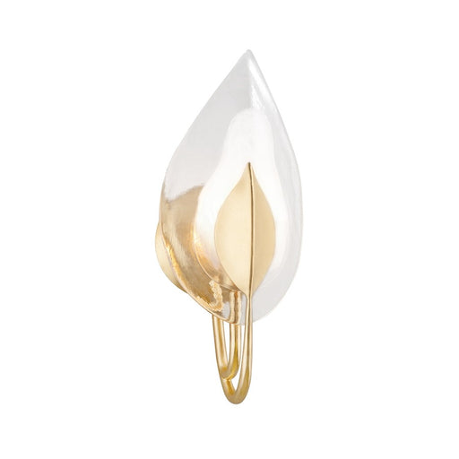 Hudson Valley Blossom 1 Light Wall Sconce, Gold Leaf/Clear Glass - 4801-GL