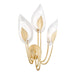 Hudson Valley Blossom 3 Light Wall Sconce, Gold Leaf/Clear Glass - 4803-GL